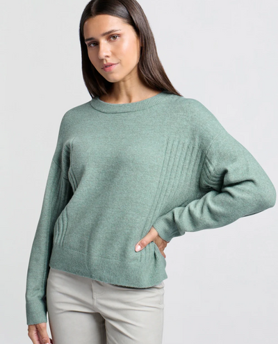 Yaya Jade Green Crew Knit