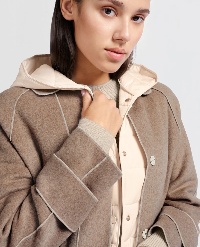 Yaya Feather Grey Long Jacket