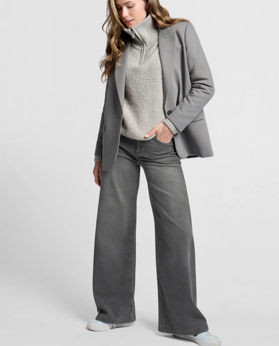 Yaya Medium Grey Wide Leg Jeans