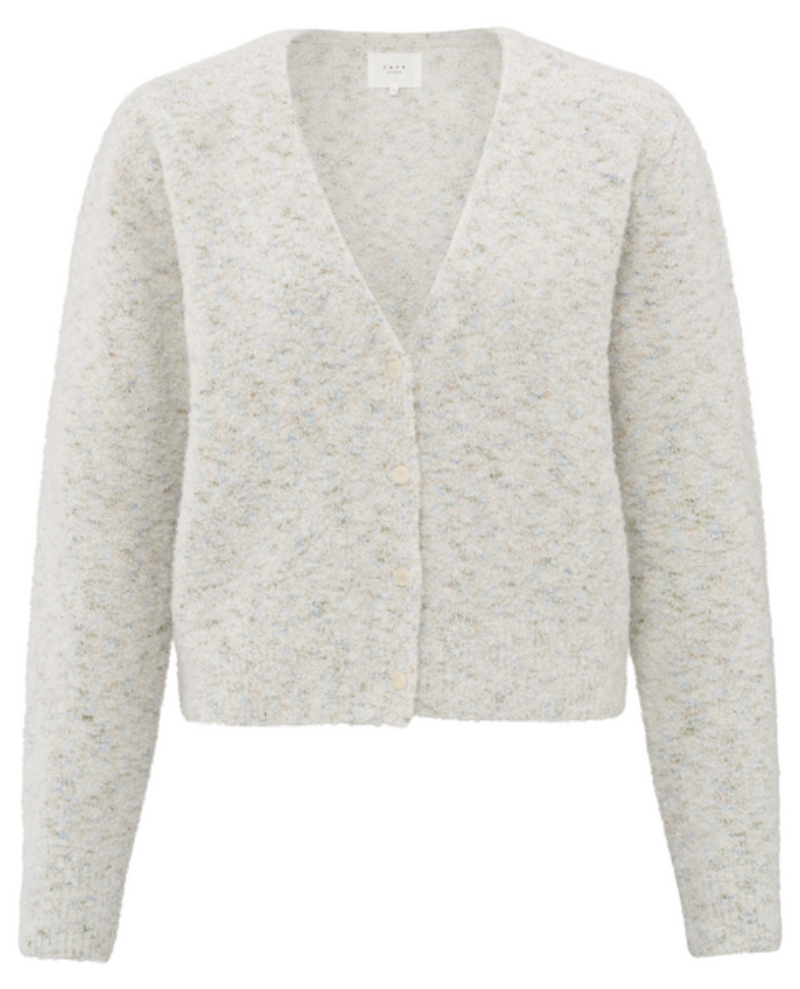 Yaya Boucle White Cardigan