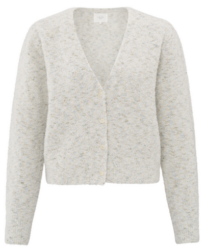 Yaya Boucle White Cardigan