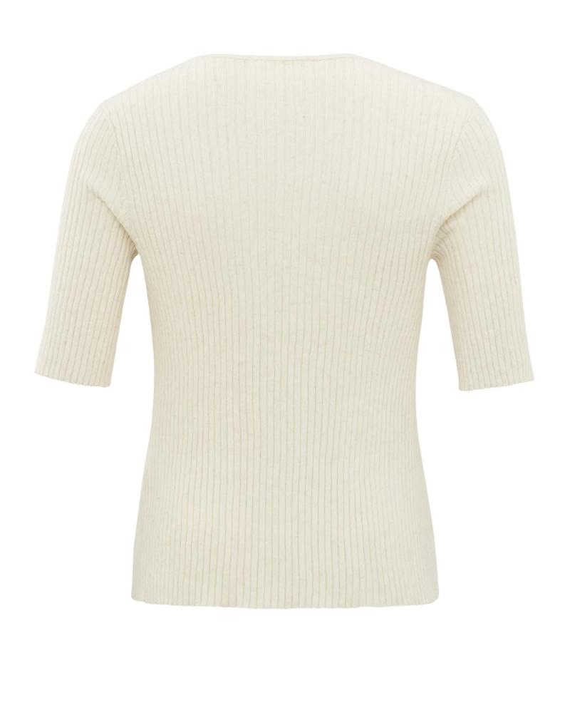 Yaya Beige Short Sleeve Cardigan