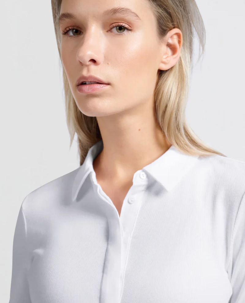 Yaya Pure White Ribbed T-Shirt