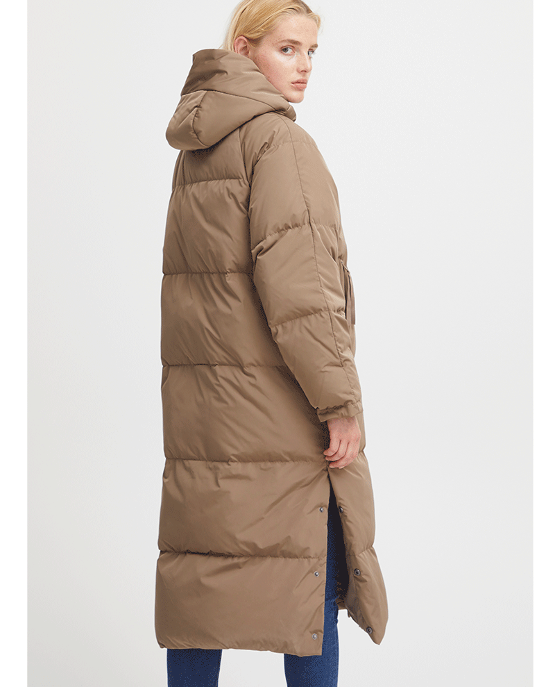 Ichi check padded coat hotsell