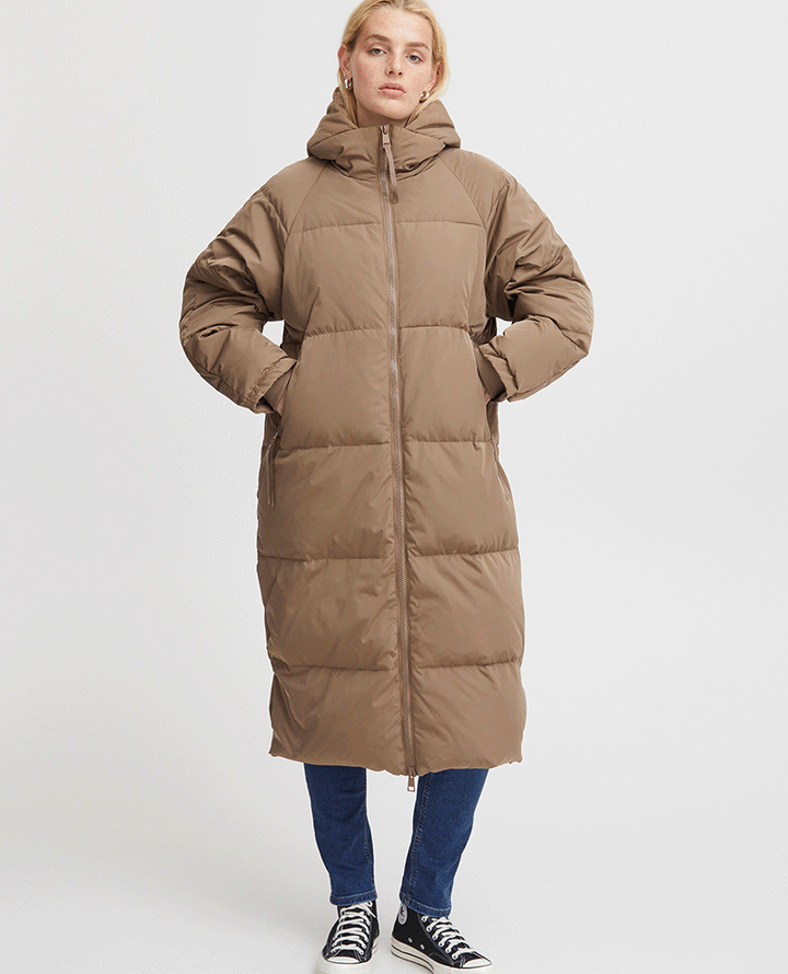 Ichi check padded coat best sale