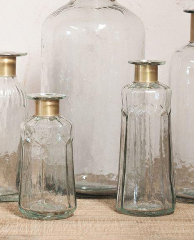 Nkuku Chara Hammered Glass Bottle